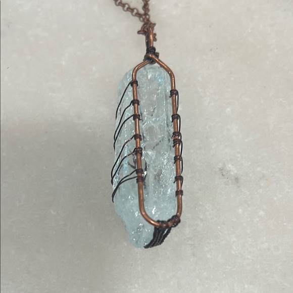 Tree of Life Bronzed Copper Wrapped Quartz Crystal - Picture 3 of 5